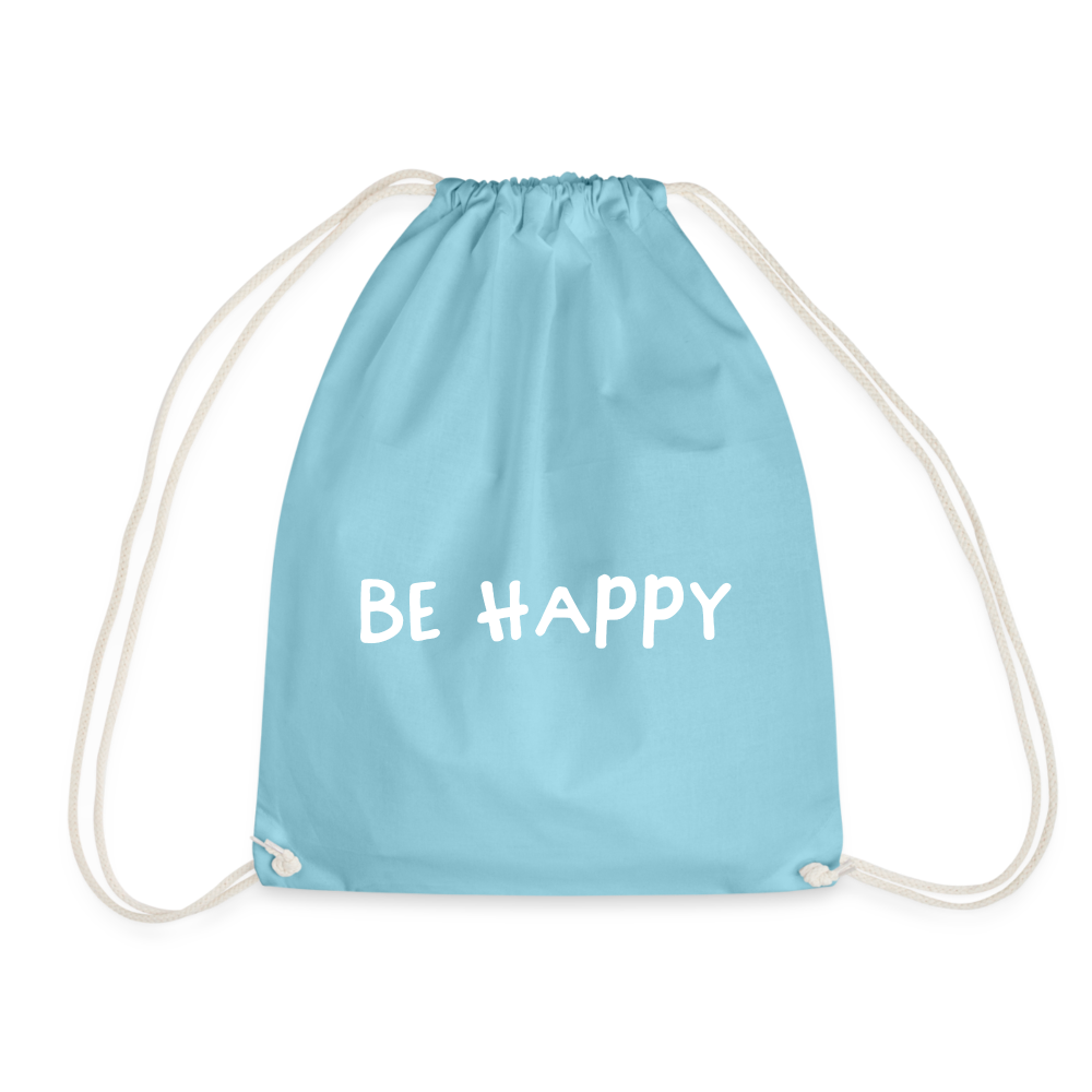 Be Happy - Turnbeutel aus 100% Baumwolle - Aqua