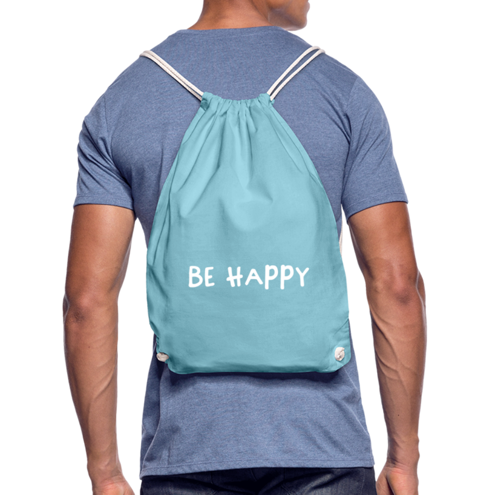 Be Happy - Turnbeutel aus 100% Baumwolle - Aqua