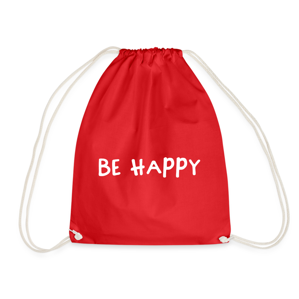 Be Happy - Turnbeutel aus 100% Baumwolle - Rot