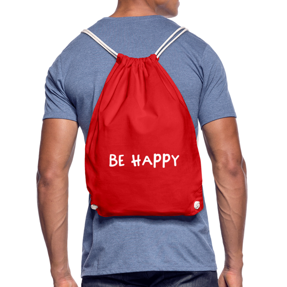 Be Happy - Turnbeutel aus 100% Baumwolle - Rot