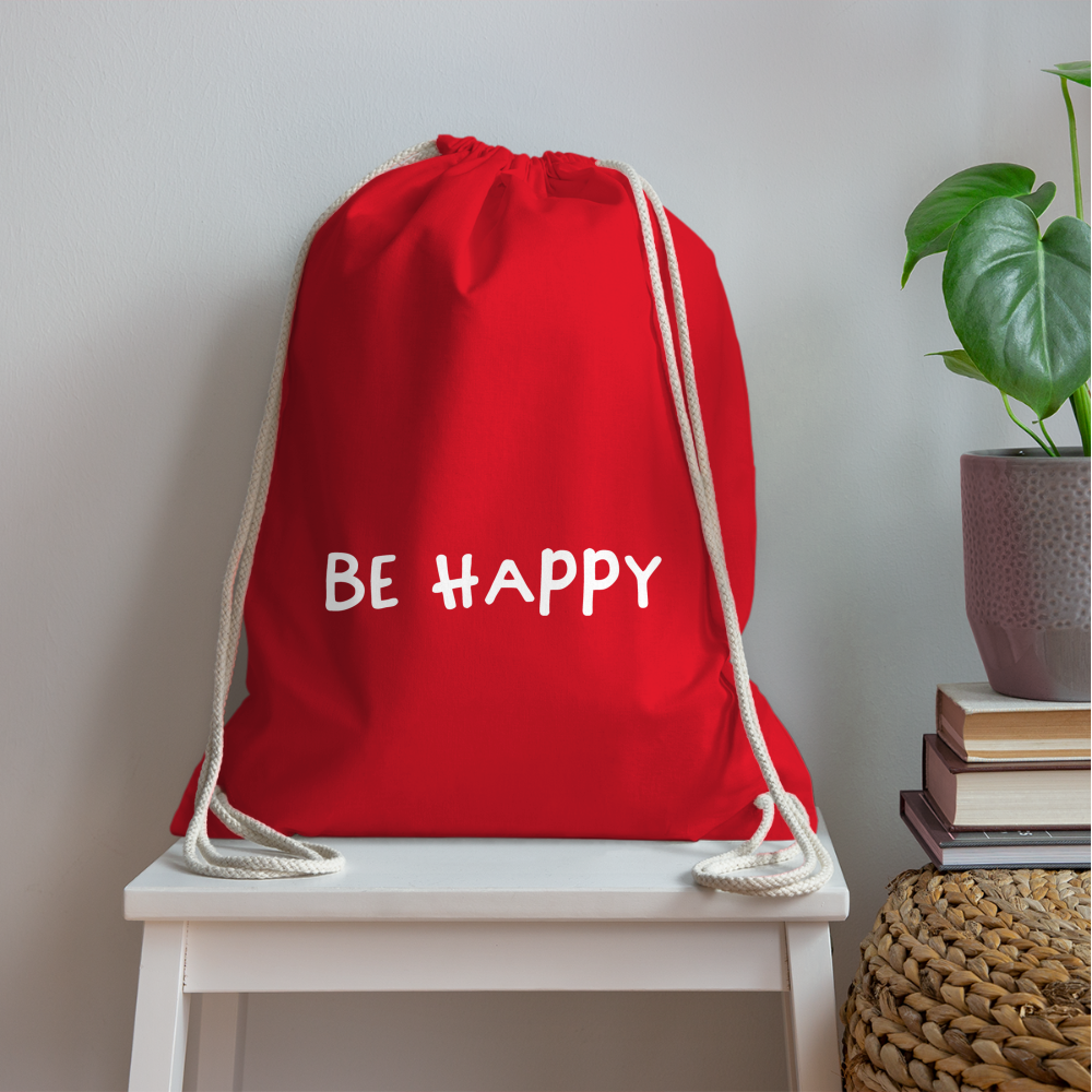 Be Happy - Turnbeutel aus 100% Baumwolle - Rot