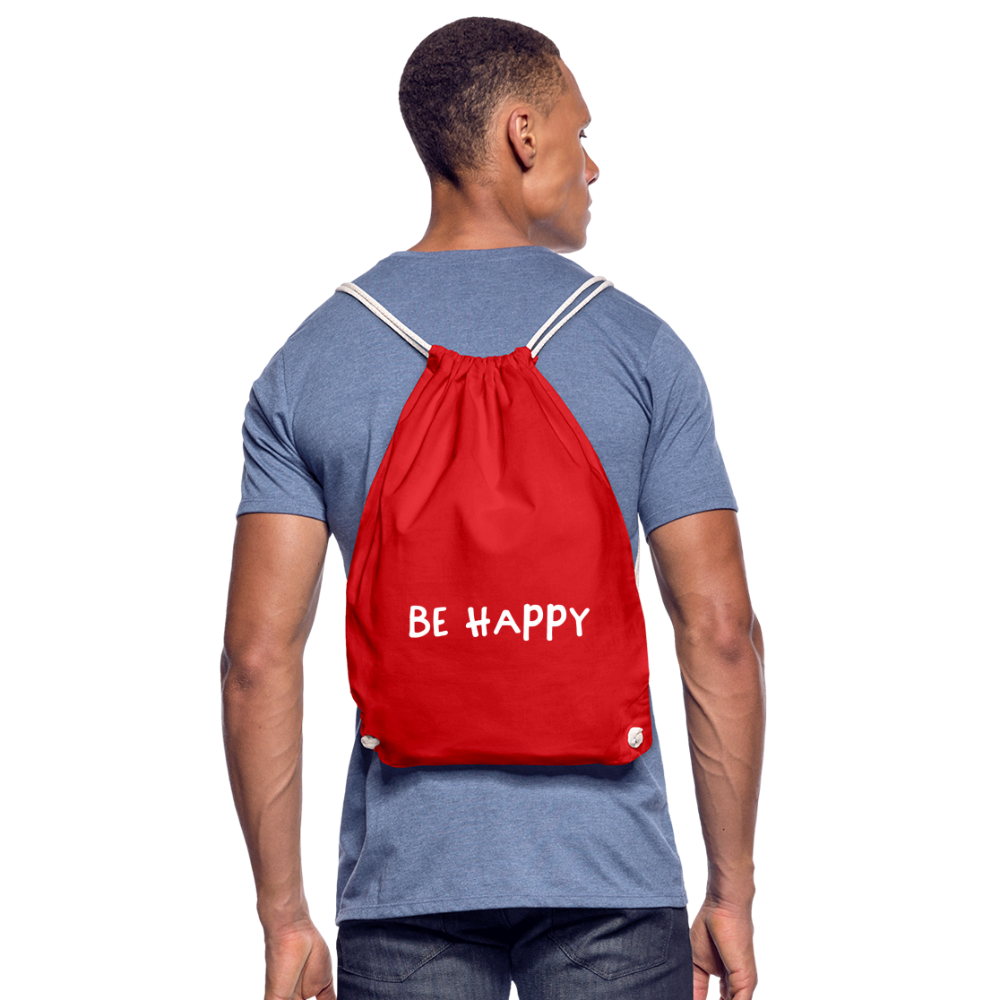 Be Happy - Turnbeutel aus 100% Baumwolle - Rot