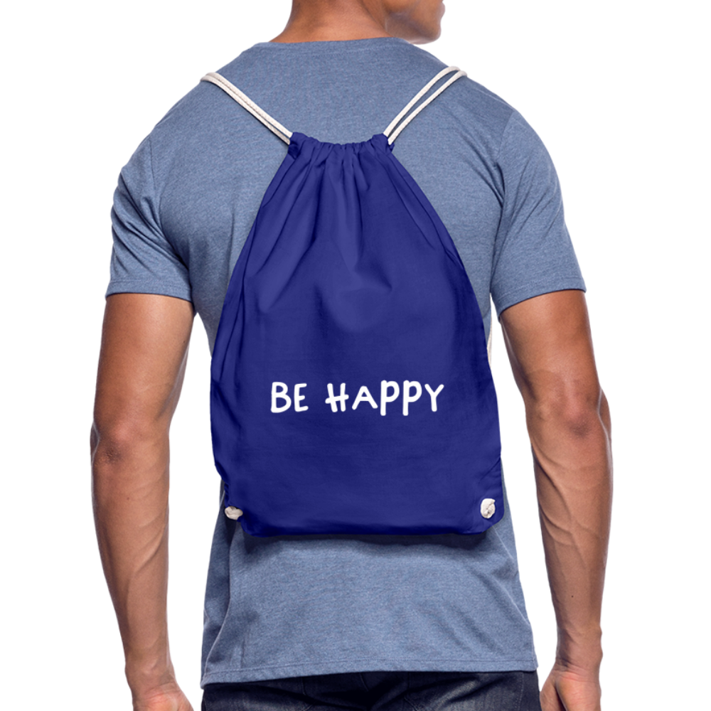 Be Happy - Turnbeutel aus 100% Baumwolle - Königsblau