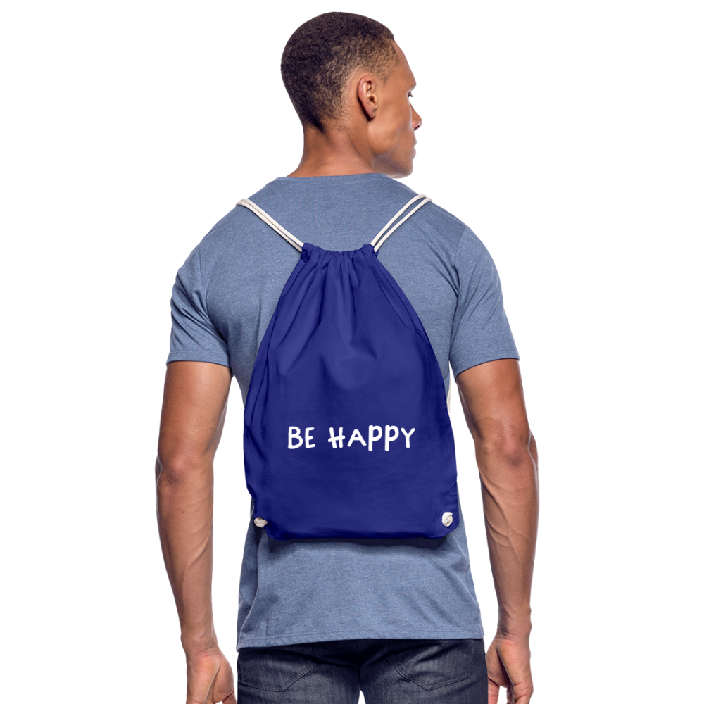 Be Happy - Turnbeutel aus 100% Baumwolle - Königsblau