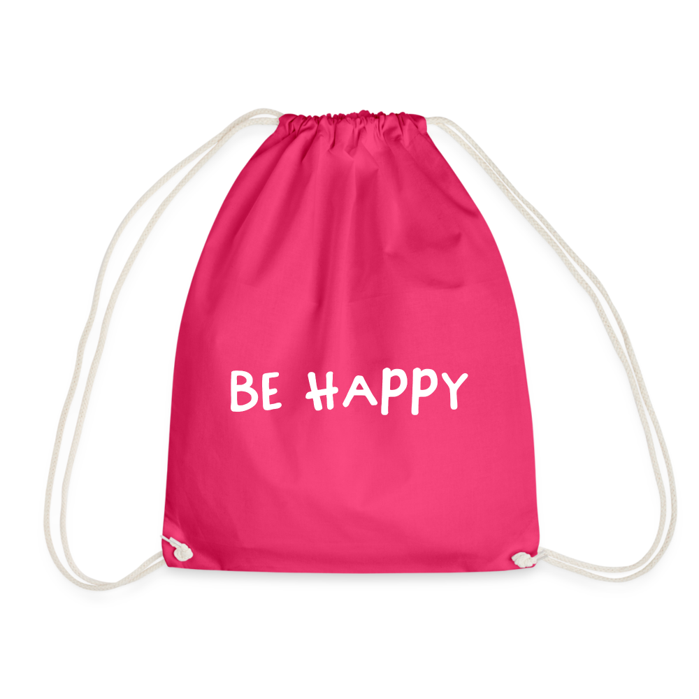 Be Happy - Turnbeutel aus 100% Baumwolle - Fuchsia