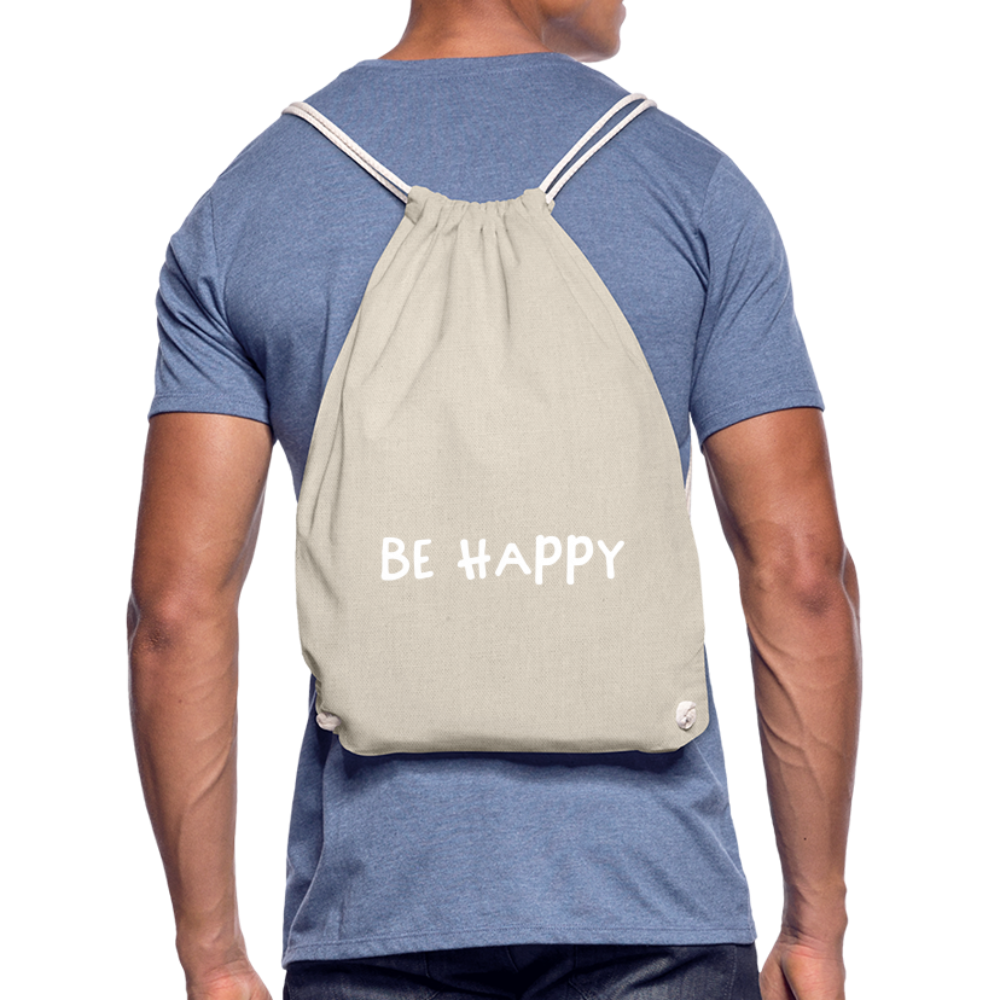 Be Happy - Turnbeutel aus 100% Baumwolle - Natur