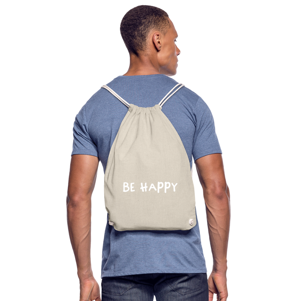 Be Happy - Turnbeutel aus 100% Baumwolle - Natur