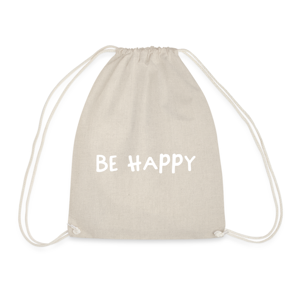 Be Happy - Turnbeutel aus 100% Baumwolle - Natur