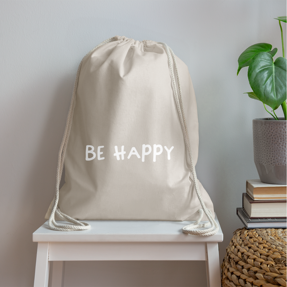 Be Happy - Turnbeutel aus 100% Baumwolle - Natur