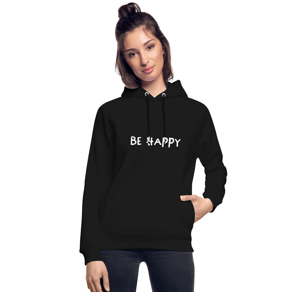 Be Happy - Unisex Bio-Hoodie - Schwarz