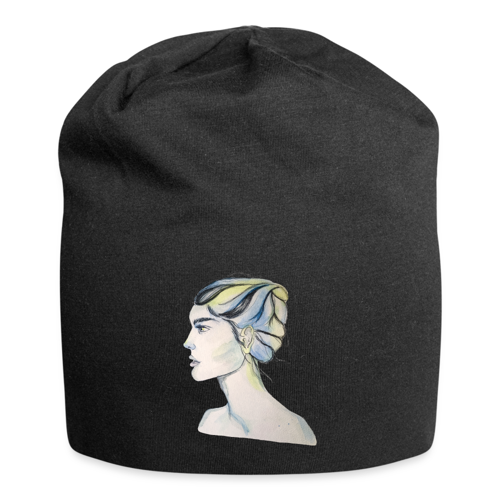 Portrait - Jersey-Beanie - Schwarz