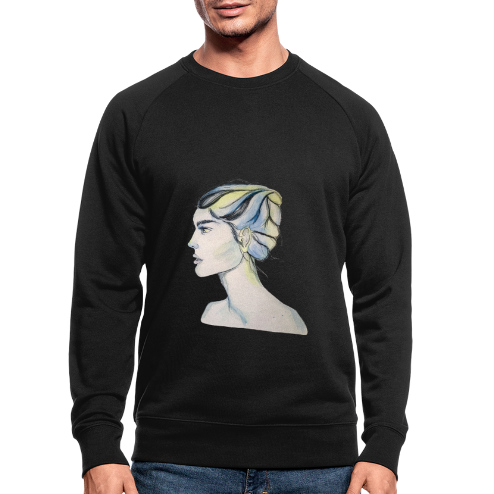 Portrait - Männer Bio-Sweatshirt - Schwarz