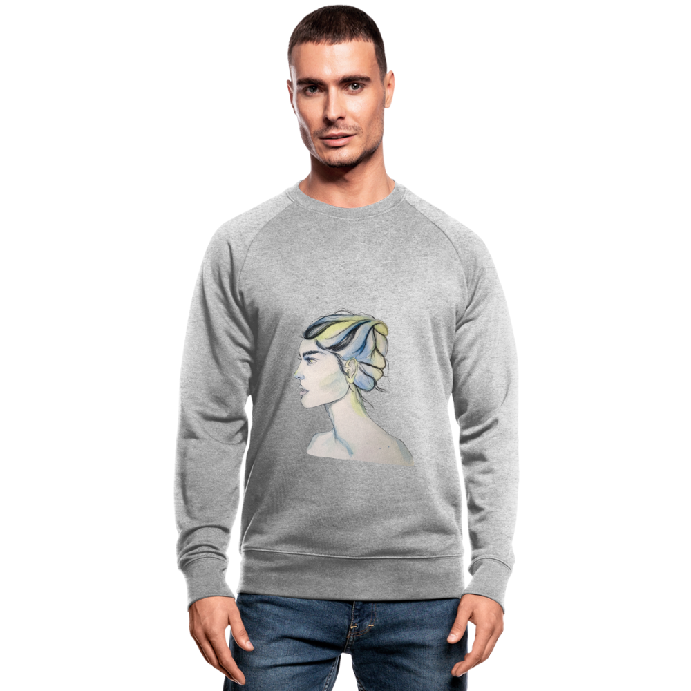 Portrait - Männer Bio-Sweatshirt - Grau meliert