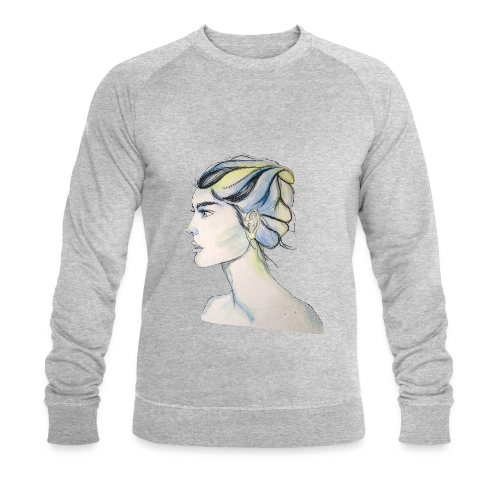 Portrait - Männer Bio-Sweatshirt - Grau meliert