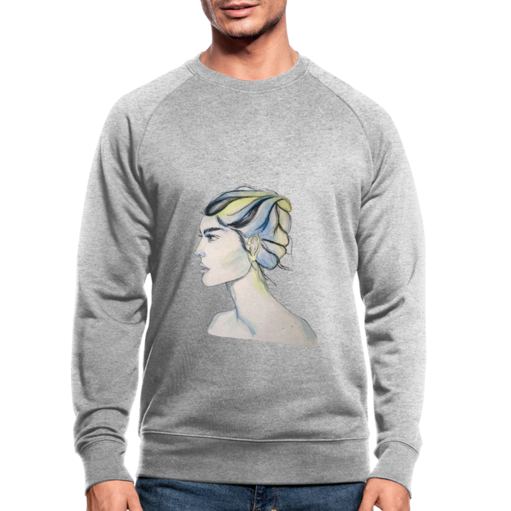 Portrait - Männer Bio-Sweatshirt - Grau meliert