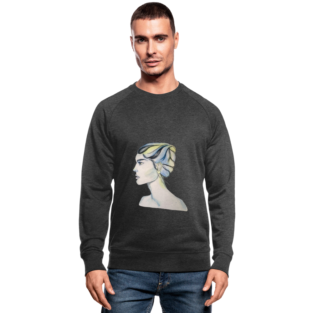 Portrait - Männer Bio-Sweatshirt - Dunkelgrau meliert