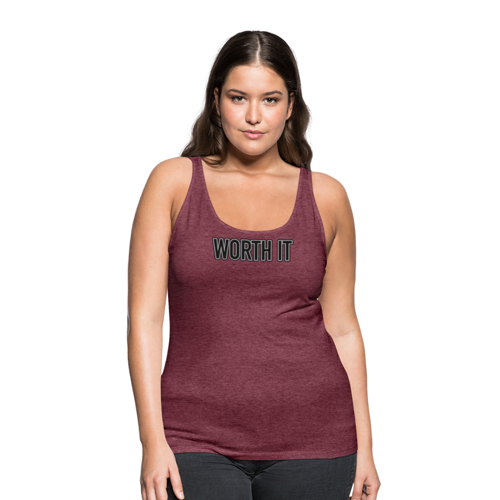 Worth it - Frauen Tank Top - Bordeauxrot meliert