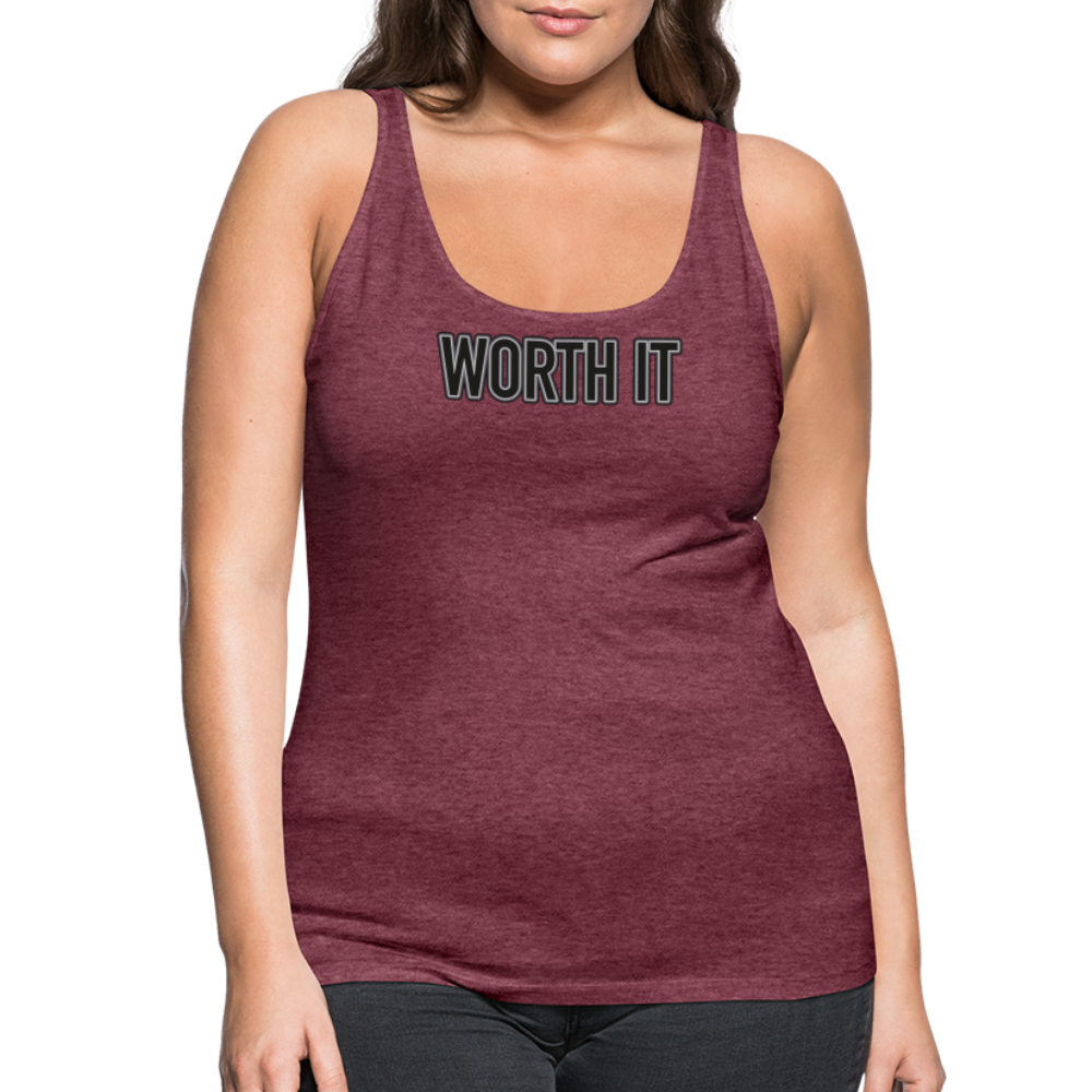 Worth it - Frauen Tank Top - Bordeauxrot meliert