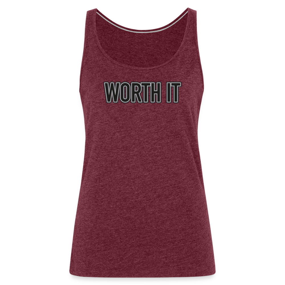 Worth it - Frauen Tank Top - Bordeauxrot meliert