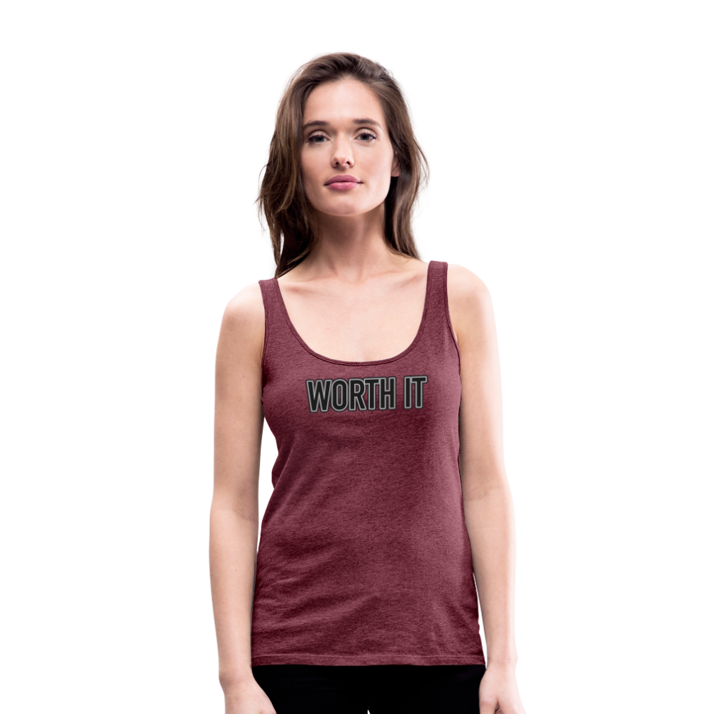 Worth it - Frauen Tank Top - Bordeauxrot meliert