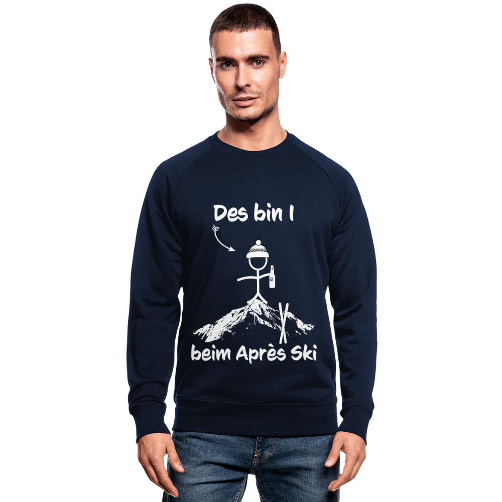 Des bin I beim Après Ski - Männer Bio-Sweatshirt - Navy