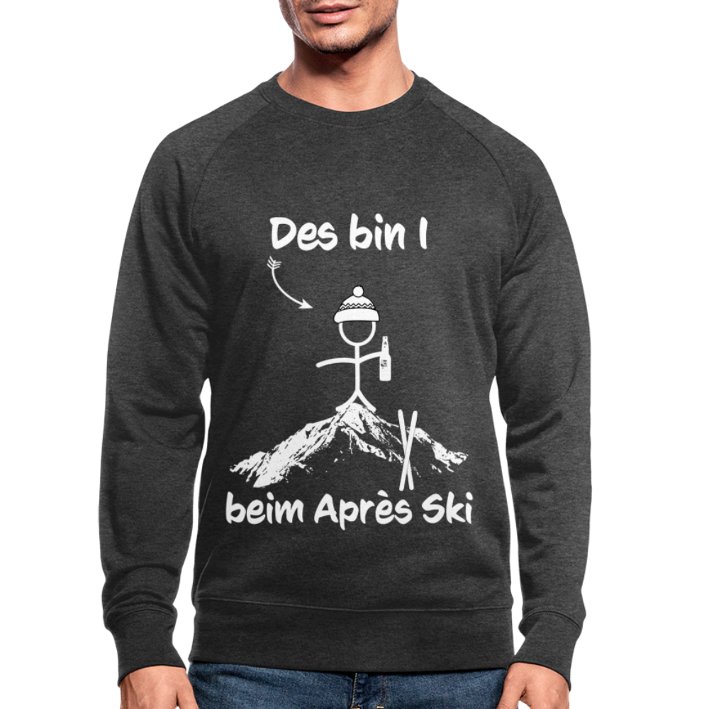 Des bin I beim Après Ski - Männer Bio-Sweatshirt - Dunkelgrau meliert