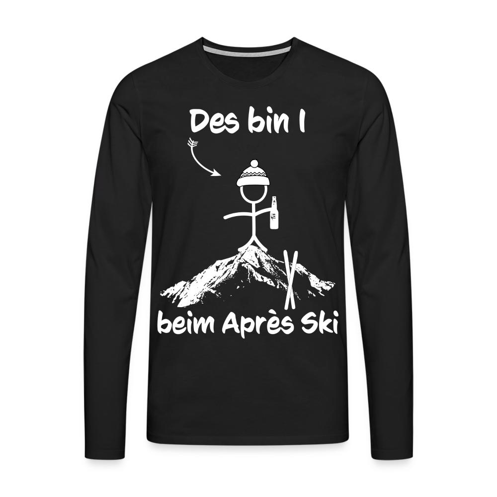 Des bin I beim Après Ski - Männer Langarmshirt - Schwarz