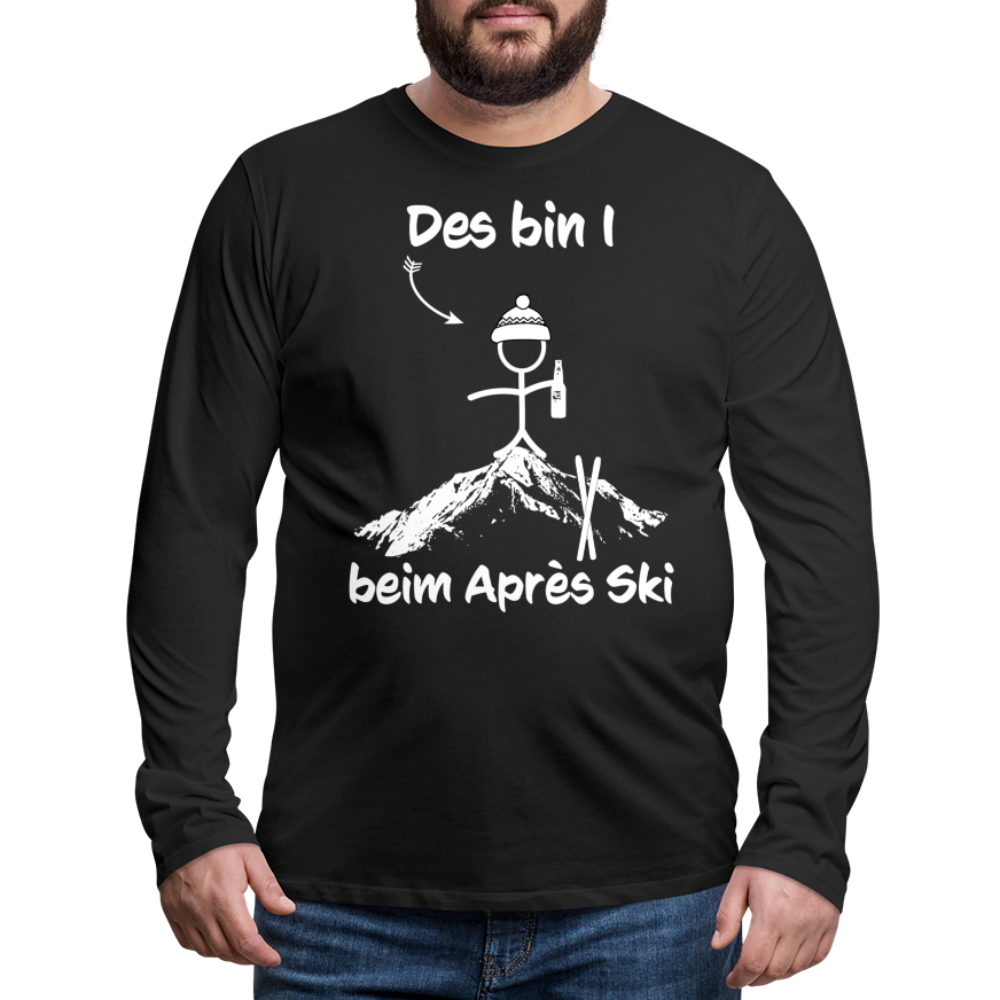 Des bin I beim Après Ski - Männer Langarmshirt - Schwarz