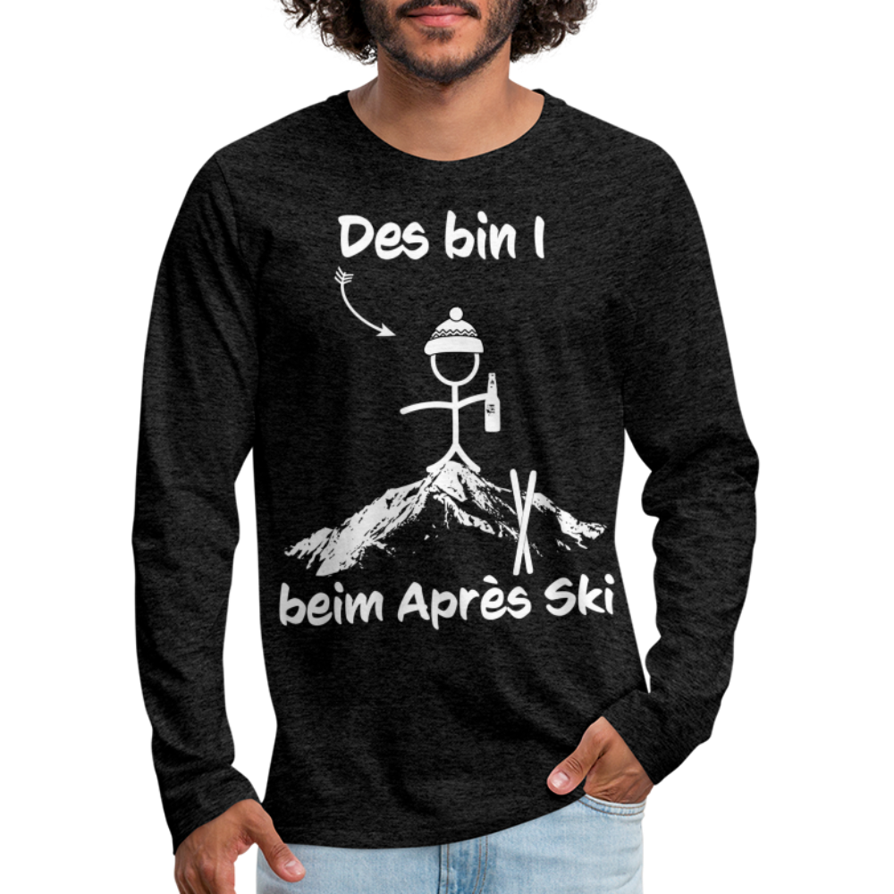 Des bin I beim Après Ski - Männer Langarmshirt - Anthrazit