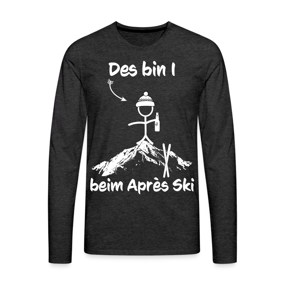 Des bin I beim Après Ski - Männer Langarmshirt - Anthrazit