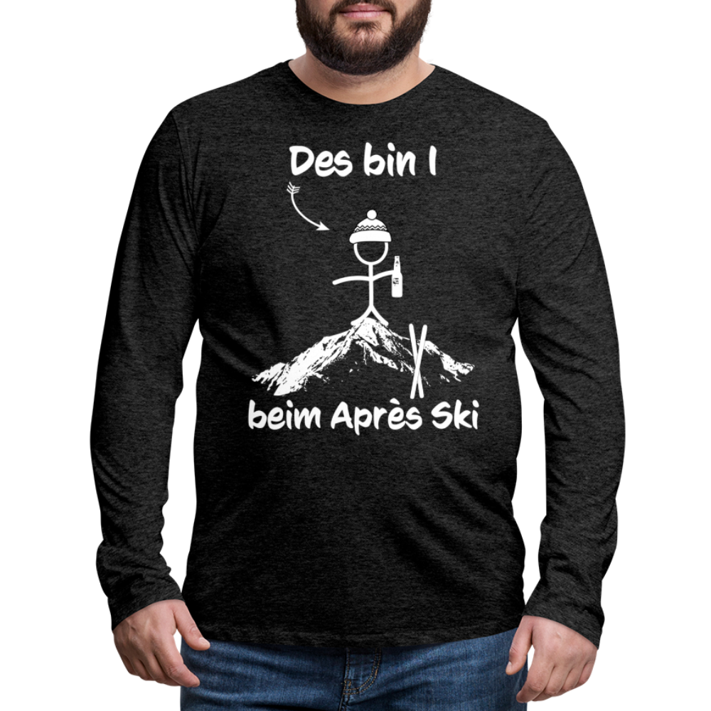 Des bin I beim Après Ski - Männer Langarmshirt - Anthrazit