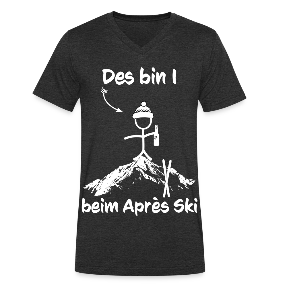 Des bin I beim Après Ski - Männer T-Shirt mit V-Ausschnitt aus 100% Bio-Baumwolle - Anthrazit