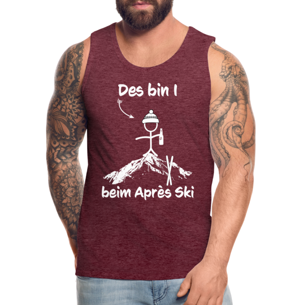 Des bin I beim Après Ski - Männer Tank Top - Bordeauxrot meliert