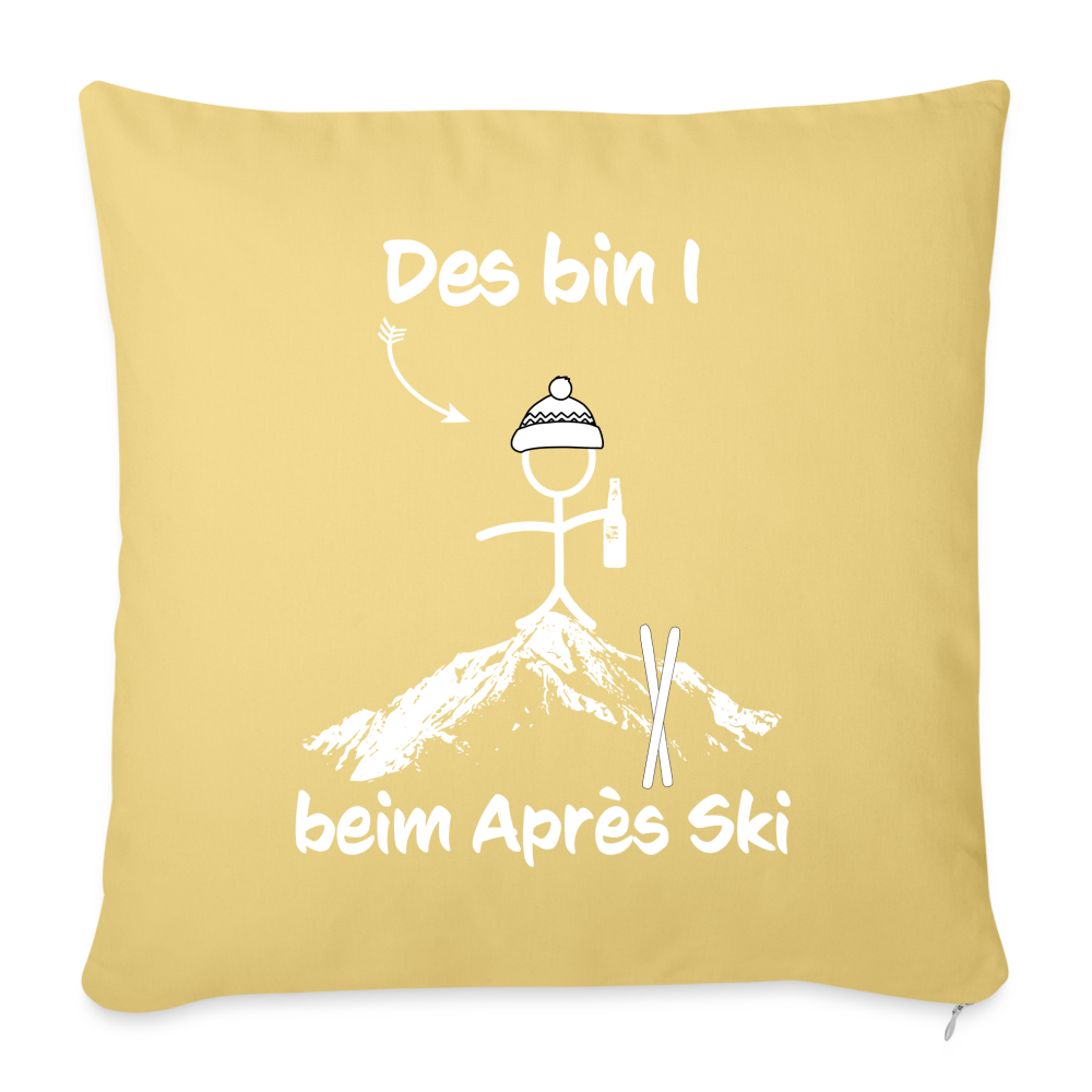 Des bin I beim Après Ski - Sofakissen mit Füllung 44 x 44 cm - Hellgelb