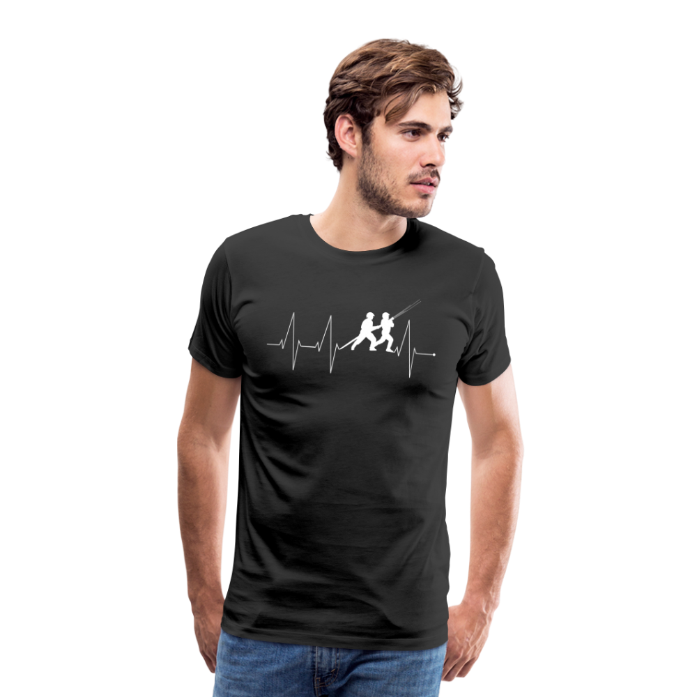 Herzschlag Feuerwehr - Männer T-Shirt - Schwarz