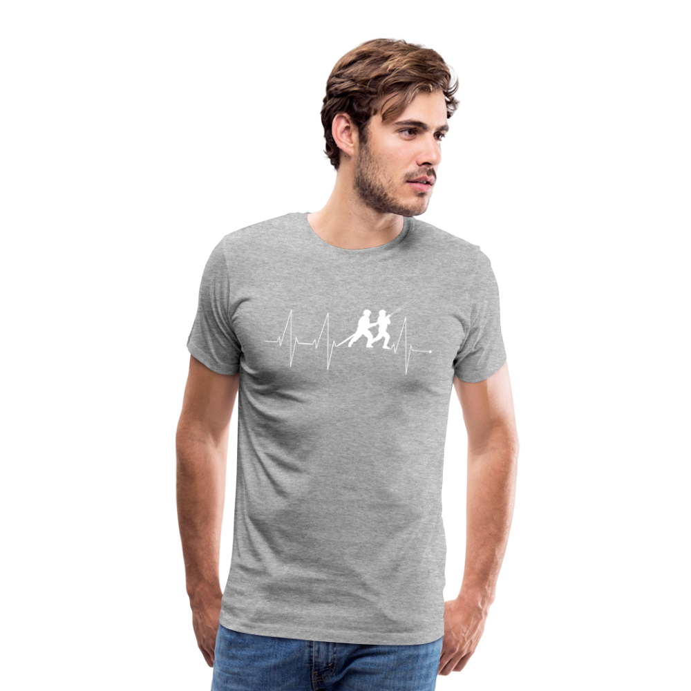 Herzschlag Feuerwehr - Männer T-Shirt - Grau meliert