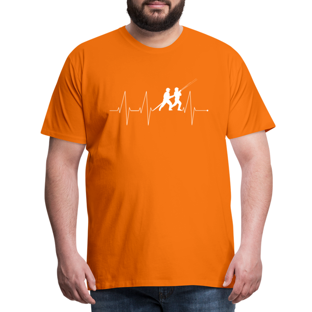 Herzschlag Feuerwehr - Männer T-Shirt - Orange