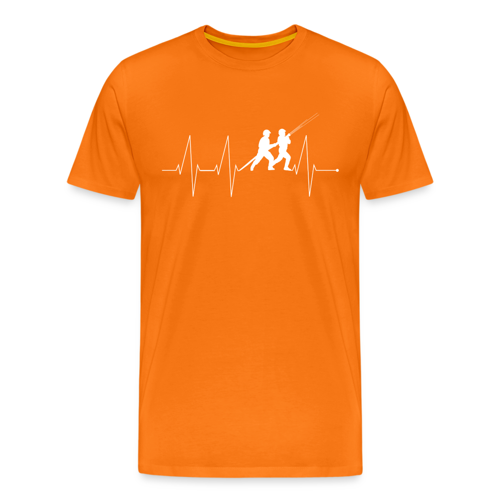 Herzschlag Feuerwehr - Männer T-Shirt - Orange