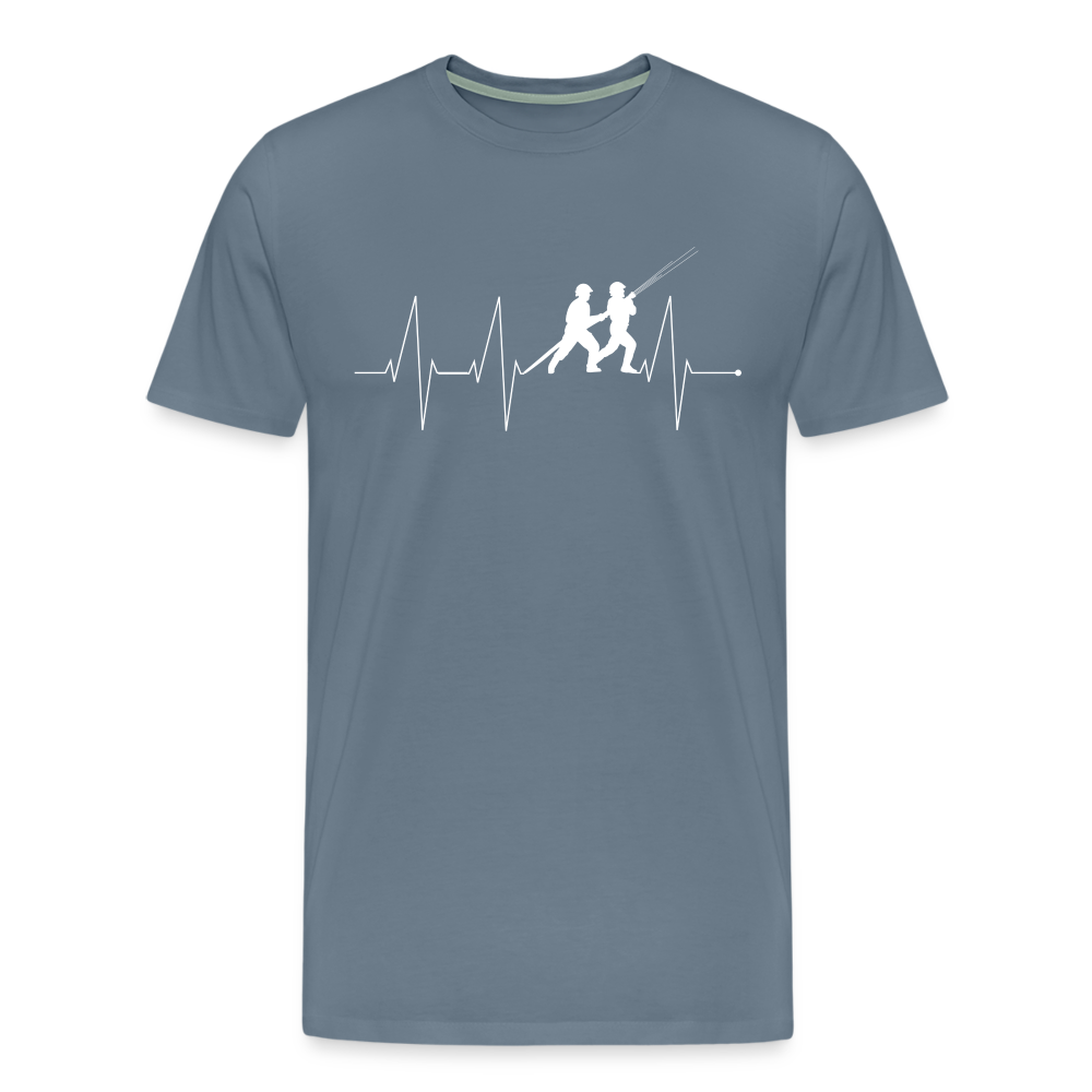 Herzschlag Feuerwehr - Männer T-Shirt - Blaugrau