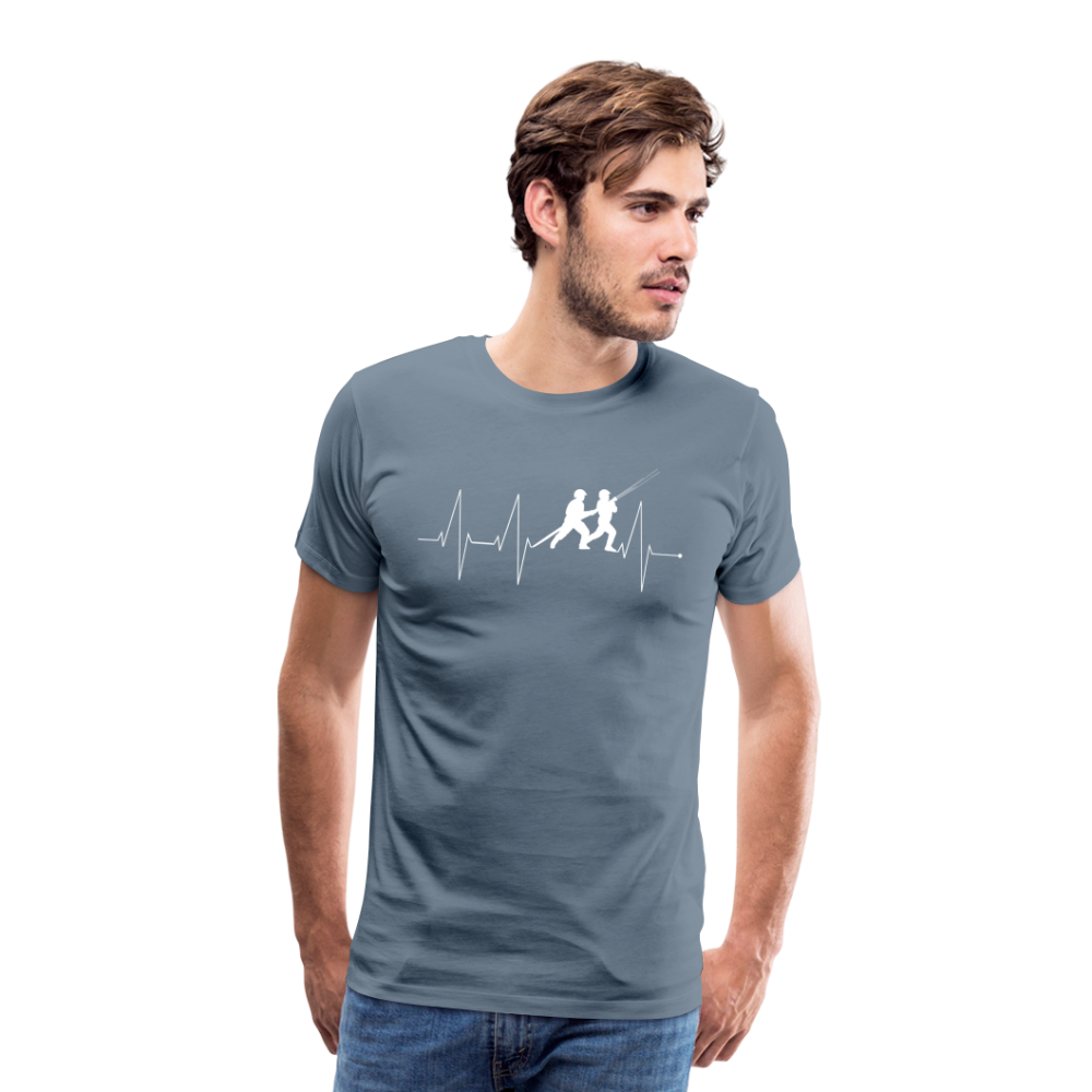 Herzschlag Feuerwehr - Männer T-Shirt - Blaugrau