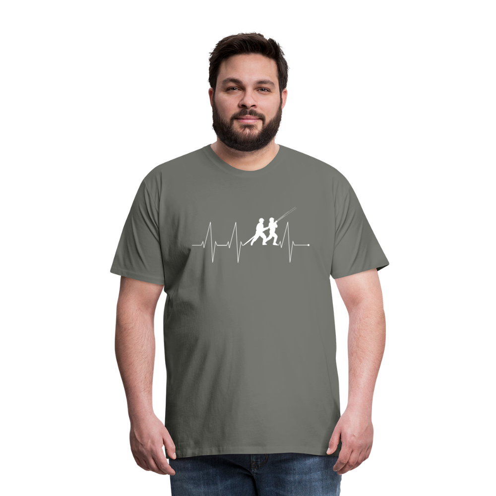 Herzschlag Feuerwehr - Männer T-Shirt - Asphalt