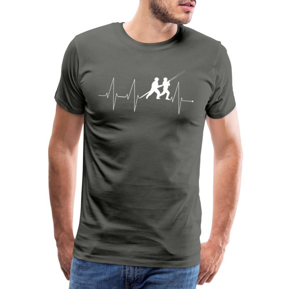 Herzschlag Feuerwehr - Männer T-Shirt - Asphalt