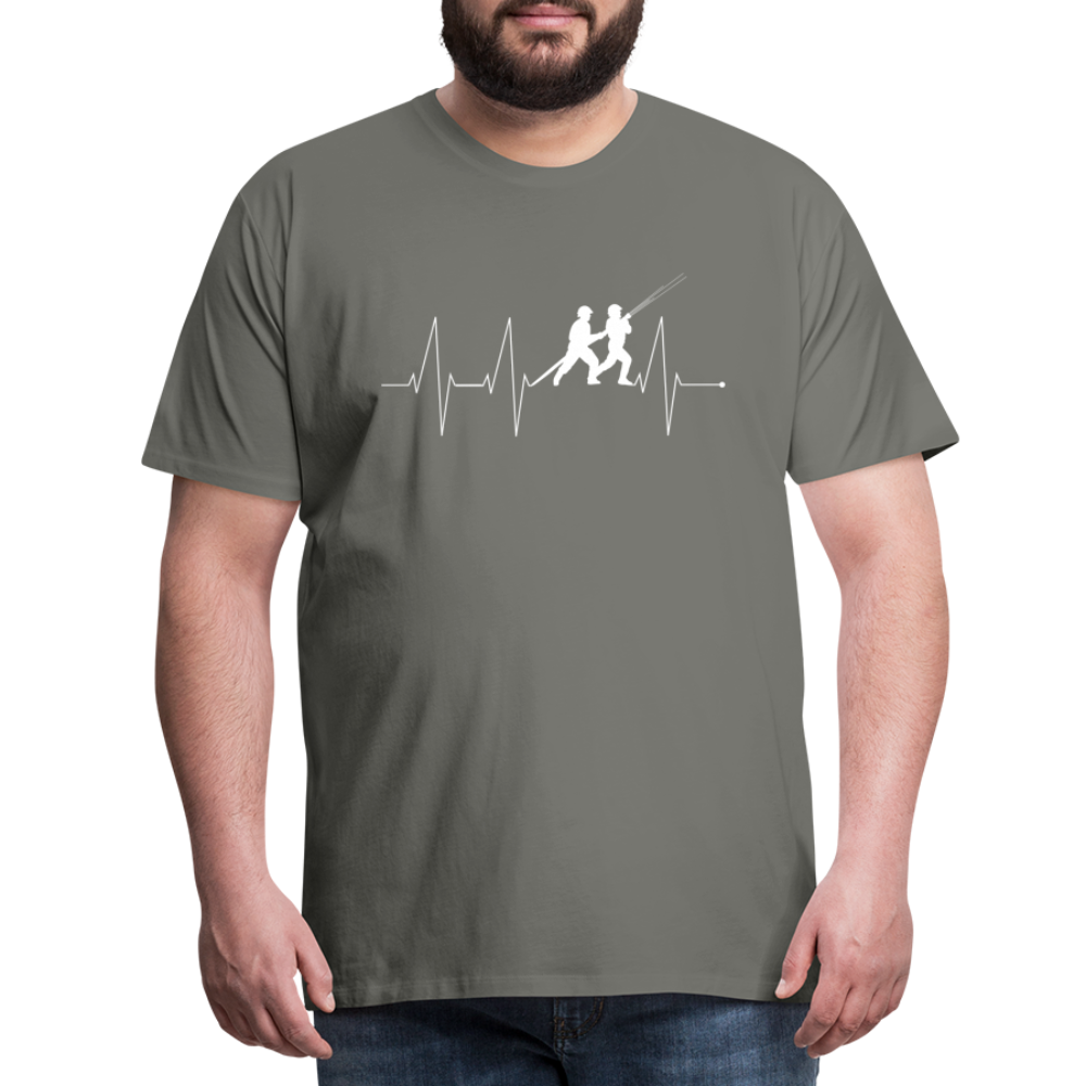 Herzschlag Feuerwehr - Männer T-Shirt - Asphalt