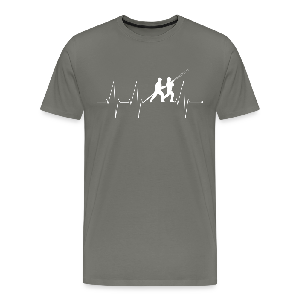 Herzschlag Feuerwehr - Männer T-Shirt - Asphalt