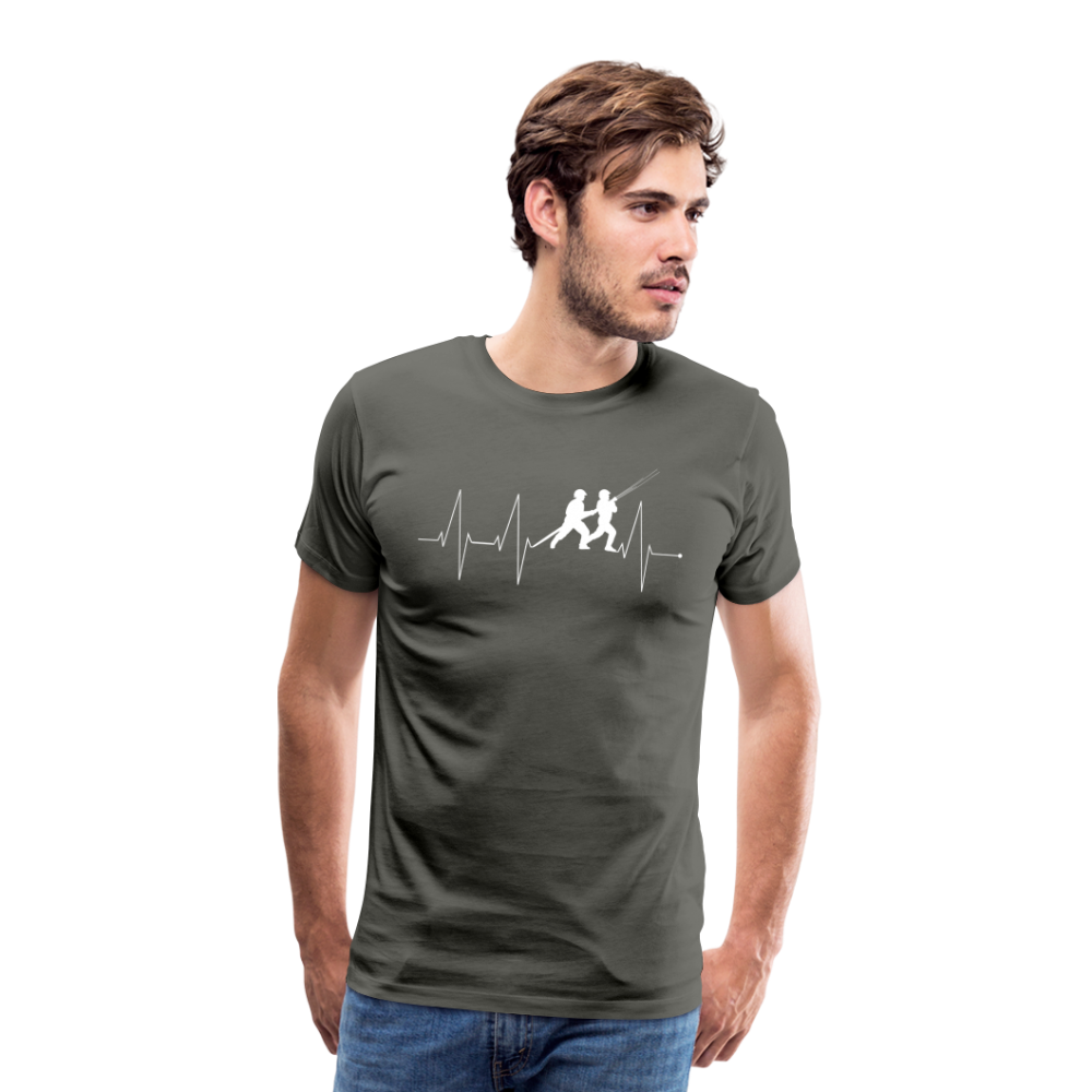 Herzschlag Feuerwehr - Männer T-Shirt - Asphalt