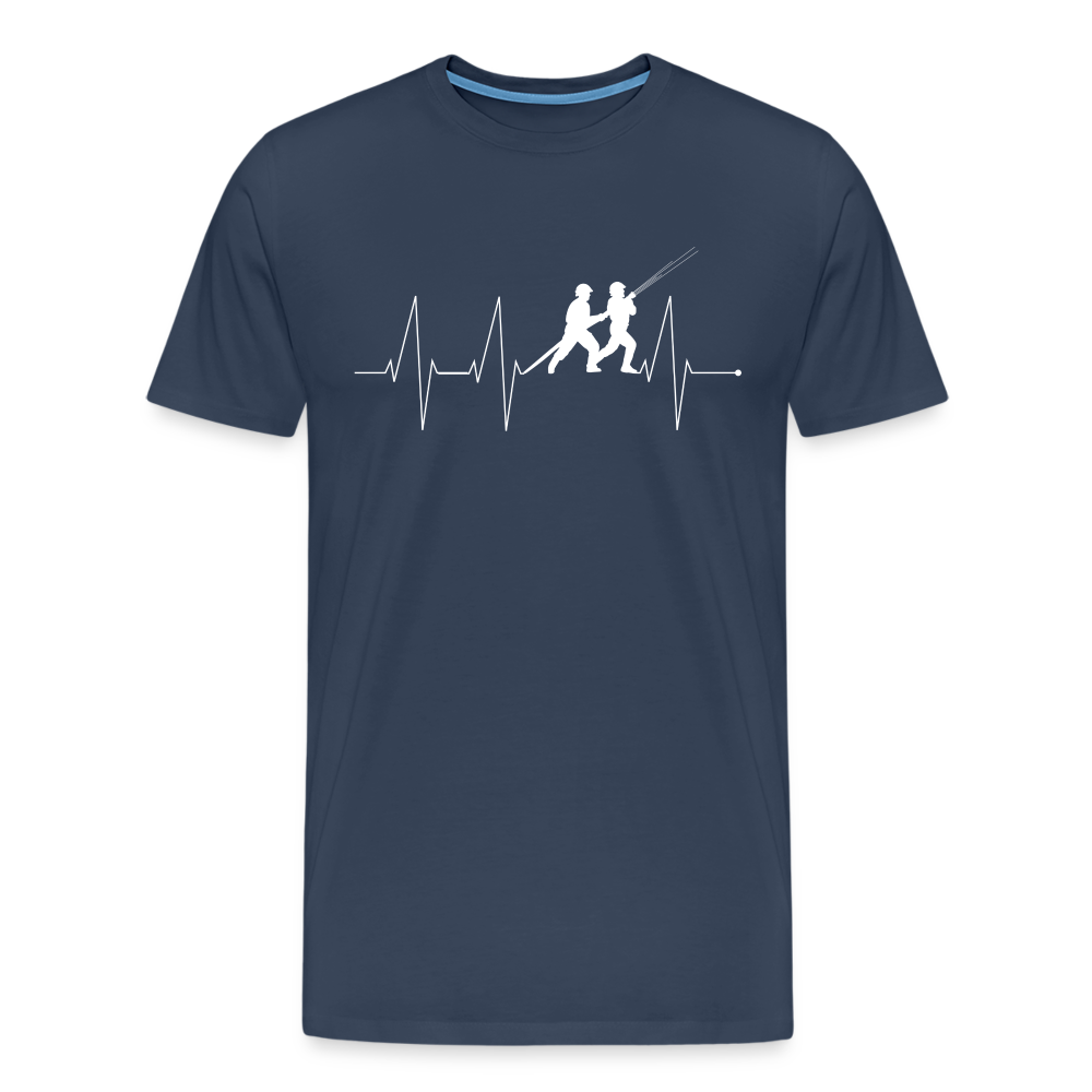 Herzschlag Feuerwehr - Männer T-Shirt - Navy