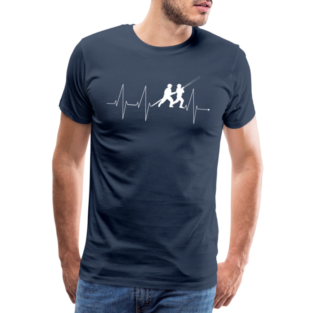 Herzschlag Feuerwehr - Männer T-Shirt - Navy