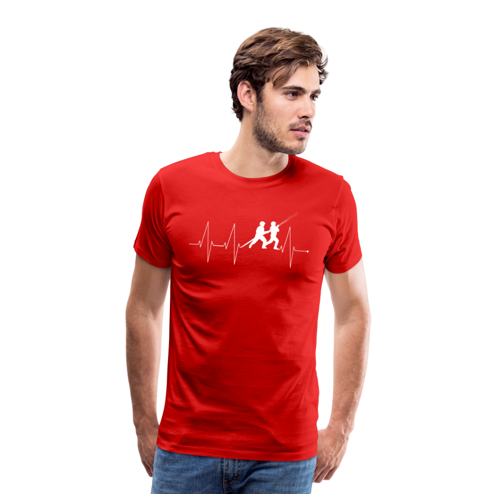 Herzschlag Feuerwehr - Männer T-Shirt - Rot