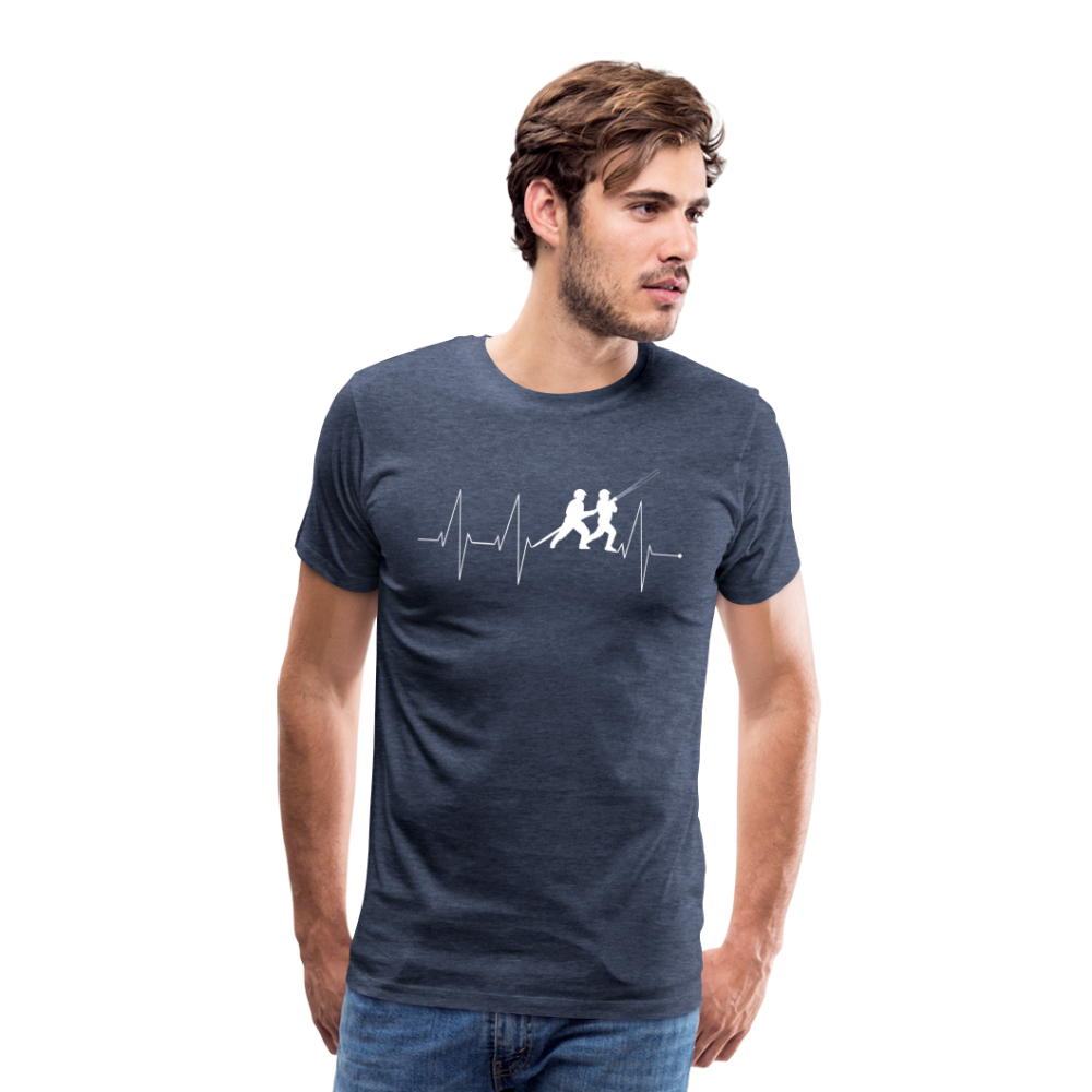 Herzschlag Feuerwehr - Männer T-Shirt - Blau meliert