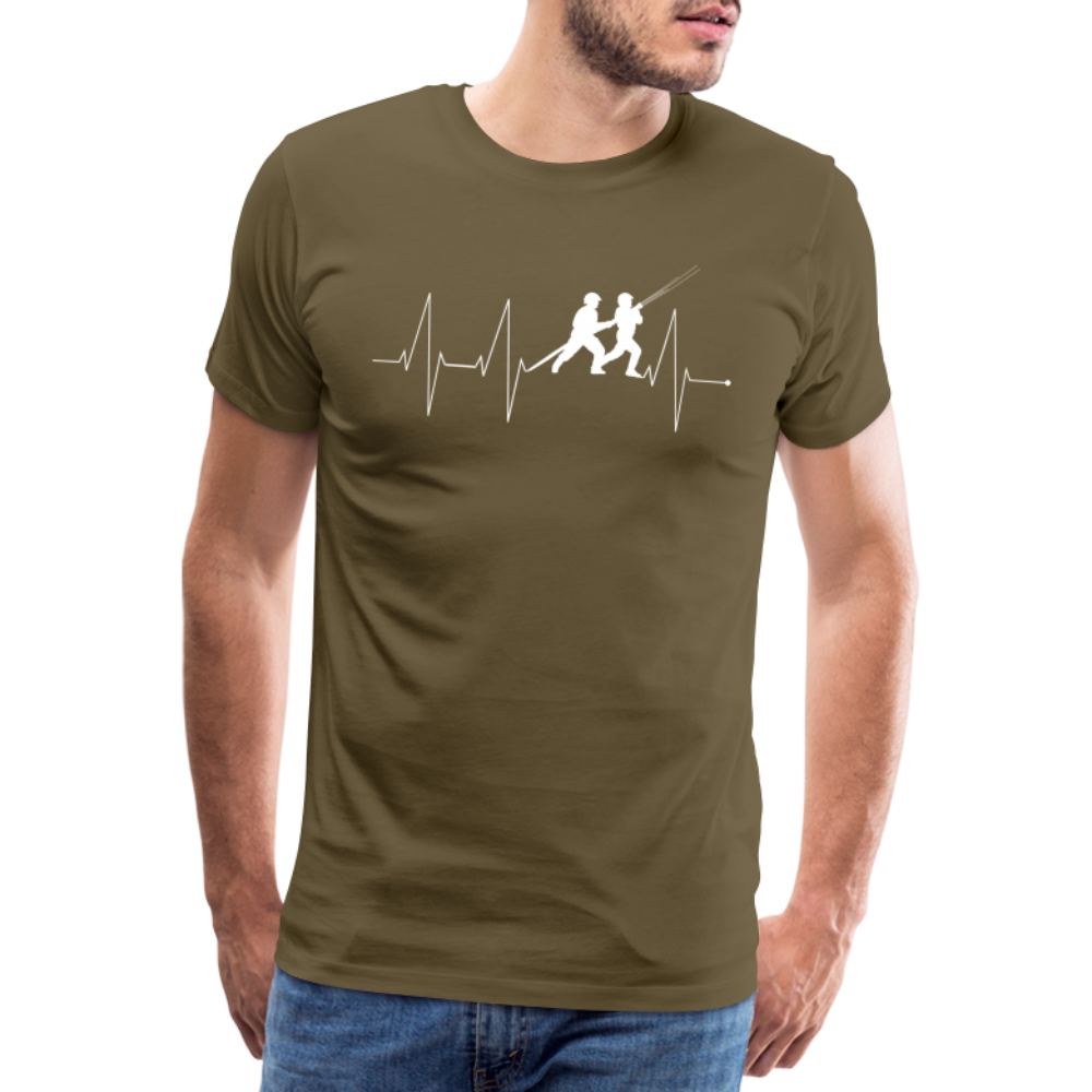 Herzschlag Feuerwehr - Männer T-Shirt - Khaki